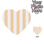 Vertical Stripes - White and Navajo White Yellow Multi-purpose Cards (Heart)