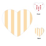 Vertical Stripes - White and Navajo White Yellow Playing Cards (Heart)