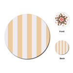 Vertical Stripes - White and Navajo White Yellow Playing Cards (Round)