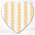 Vertical Stripes - White and Navajo White Yellow Jigsaw Puzzle (Heart)