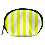 Vertical Stripes - White and Yellow Accessory Pouch (Medium)