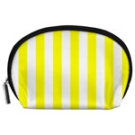 Vertical Stripes - White and Yellow Accessory Pouch (Large)