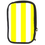 Vertical Stripes - White and Yellow Compact Camera Leather Case