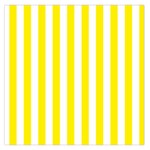 Vertical Stripes - White and Canary Yellow Large Satin Scarf (Square)