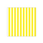 Vertical Stripes - White and Canary Yellow Satin Bandana Scarf