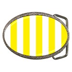 Vertical Stripes - White and Canary Yellow Belt Buckle