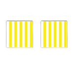 Vertical Stripes - White and Canary Yellow Cufflinks (Square)