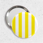 Vertical Stripes - White and Canary Yellow 2.25  Handbag Mirror
