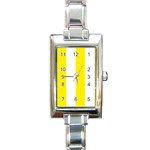 Vertical Stripes - White and Canary Yellow Rectangle Italian Charm Watch