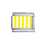Vertical Stripes - White and Canary Yellow Italian Charm (9mm)