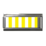 Vertical Stripes - White and Canary Yellow Superlink Italian Charm (9mm)