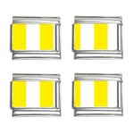 Vertical Stripes - White and Canary Yellow 9mm Italian Charm (4 pack)
