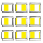 Vertical Stripes - White and Canary Yellow 9mm Italian Charm (9 pack)