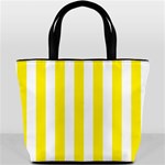 Vertical Stripes - White and Canary Yellow Bucket Bag