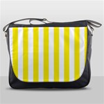 Vertical Stripes - White and Canary Yellow Messenger Bag