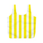 Vertical Stripes - White and Canary Yellow Full Print Recycle Bag (M)
