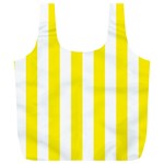 Vertical Stripes - White and Canary Yellow Full Print Recycle Bag (XL)
