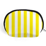 Vertical Stripes - White and Canary Yellow Accessory Pouch (Medium)