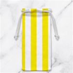 Vertical Stripes - White and Canary Yellow Jewelry Bag