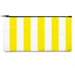Vertical Stripes - White and Canary Yellow Pencil Case
