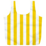 Vertical Stripes - White and Gold Yellow Full Print Recycle Bag (XL)