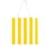 Vertical Stripes - White and Gold Yellow Grocery Light Tote Bag