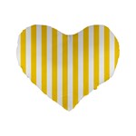 Vertical Stripes - White and Gold Yellow Standard 16  Premium Flano Heart Shape Cushion