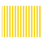 Vertical Stripes - White and Gold Yellow Double Sided Flano Blanket (Large)