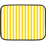 Vertical Stripes - White and Gold Yellow Fleece Blanket (Mini)