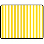 Vertical Stripes - White and Gold Yellow Fleece Blanket (Medium) (One Side)
