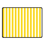 Vertical Stripes - White and Gold Yellow Fleece Blanket (Small) (One Side)