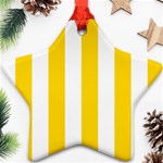 Vertical Stripes - White and Gold Yellow Star Ornament (Two Sides)