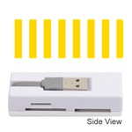 Vertical Stripes - White and Gold Yellow Memory Card Reader (Stick)