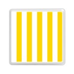 Vertical Stripes - White and Gold Yellow Memory Card Reader with Storage (Square)