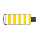 Vertical Stripes - White and Gold Yellow Portable USB Flash (Two Sides)