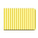 Vertical Stripes - White and Gold Yellow Small Doormat