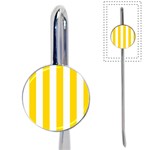 Vertical Stripes - White and Gold Yellow Book Mark