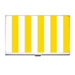 Vertical Stripes - White and Gold Yellow Business Card Holder