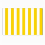 Vertical Stripes - White and Gold Yellow Postcard 5  x 7 
