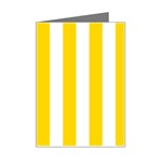 Vertical Stripes - White and Gold Yellow Mini Greeting Card