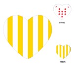 Vertical Stripes - White and Gold Yellow Playing Cards (Heart)