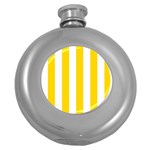 Vertical Stripes - White and Gold Yellow Hip Flask (5 oz)