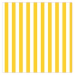 Vertical Stripes - White and Banana Yellow Large Satin Scarf (Square)