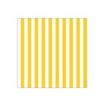 Vertical Stripes - White and Banana Yellow Satin Bandana Scarf