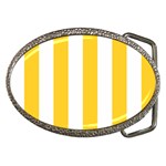 Vertical Stripes - White and Banana Yellow Belt Buckle
