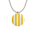 Vertical Stripes - White and Banana Yellow 1  Button Necklace
