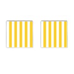 Vertical Stripes - White and Banana Yellow Cufflinks (Square)
