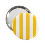 Vertical Stripes - White and Banana Yellow 2.25  Handbag Mirror