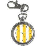 Vertical Stripes - White and Banana Yellow Key Chain Watch