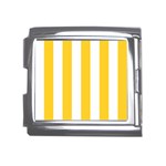 Vertical Stripes - White and Banana Yellow Mega Link Italian Charm (18mm)